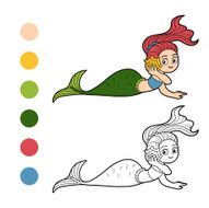 Coloring book for children (little girl mermaid) N4