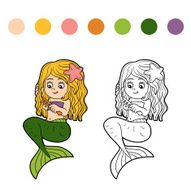 Coloring book for children (little girl mermaid) N6