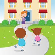 Children coming home from school