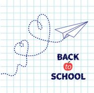 Origami paper plane Exercise book Back to school Flat design