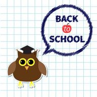 Owl round think bubble Paper Exercise book Back to school