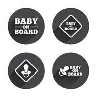 Baby on board icons Infant caution signs N21