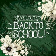 Back to school design with text and flowers