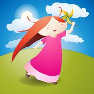 girl is play pinwheel