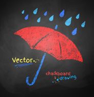 Color chalked umbrella
