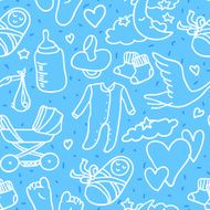 Newborn boy seamless pattern