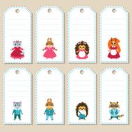 Set of cute animal gift tags
