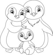 Penguins Coloring Page