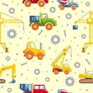 Toys heavy construction machines seamless pattern N3