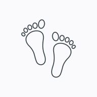 Baby footprints icon Child feet sign N9