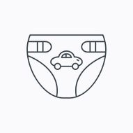 Diaper with car icon Child underwear sign N9