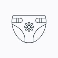 Diaper with flower icon Child underwear sign N9