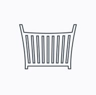 Baby crib bed icon Cradle or cot sign N15