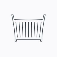 Baby crib bed icon Cradle or cot sign N16