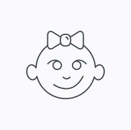 Baby girl face icon Child with smile sign N8