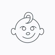 Baby boy face icon Child with smile sign N9