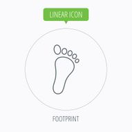 Baby footprint icon Child foot sign N9