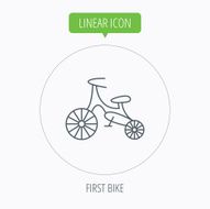 Bike icon Kids run-bike sign N11