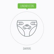 Diaper with car icon Child underwear sign N10