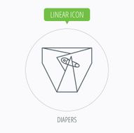 Diaper with pin icon Child underwear sign N10