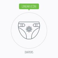Diaper with flower icon Child underwear sign N10