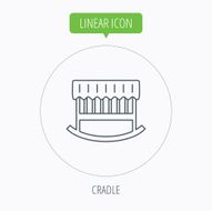Baby cradle bed icon Crib or cot sign N18
