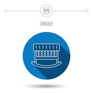 Baby cradle bed icon Crib or cot sign N20