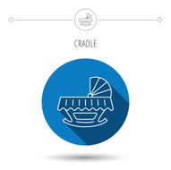 Baby cradle bed icon Crib or cot sign N21
