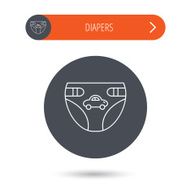 Diaper with car icon Child underwear sign N12