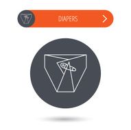 Diaper with pin icon Child underwear sign N11