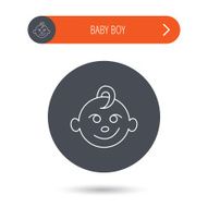 Baby boy face icon Child with smile sign N12