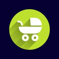 baby stroller icon maternity wheel illustration born pram N2