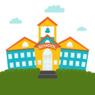 Creative colorful school building