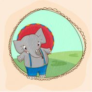 Cute elephant for Monsoon Season