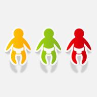 realistic design element baby N7
