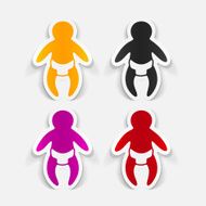 realistic design element baby N8