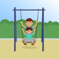 Children on Swing In the Park