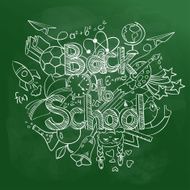 Back to School Scribbles on a Green Chalkboard