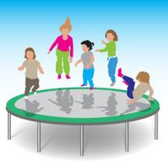 Kids playing trampoline