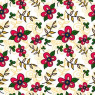 Floral seamless pattern background with leaves Vector N2