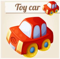 Toy red car Cartoon vector illustration Series of children&#039;s