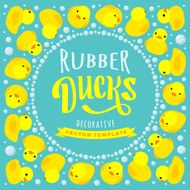 Vector decorating design made of yellow rubber ducks N8