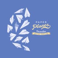 Vector decorating design made of paper planes N2