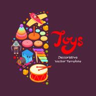 Vector decorating design made of toys N4