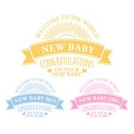 Blue and pink badges for newborn