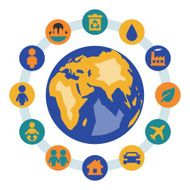 Earth related vector infographic flat style