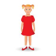 Full length portrait of a small girl standing and smiling