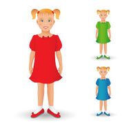 Full length portrait of a small girl standing and smiling N2
