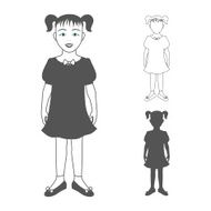 Full length portrait of a small girl standing and smiling N3