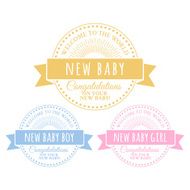 Blue and pink badges for newborn N2
